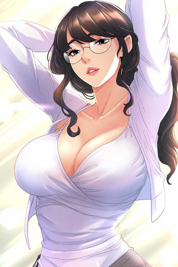 韩国漫画 角色插画：圆眼镜黑发角色